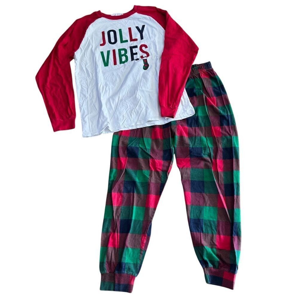 PJ Place Christmas Pajama Set Red Plaid Holiday Women's Size Medium